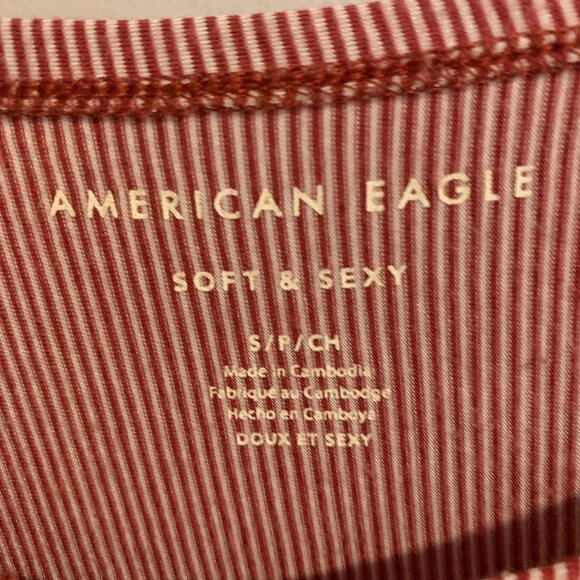 American Eagle Striped off the shoulder tank - Picture 2 of 3